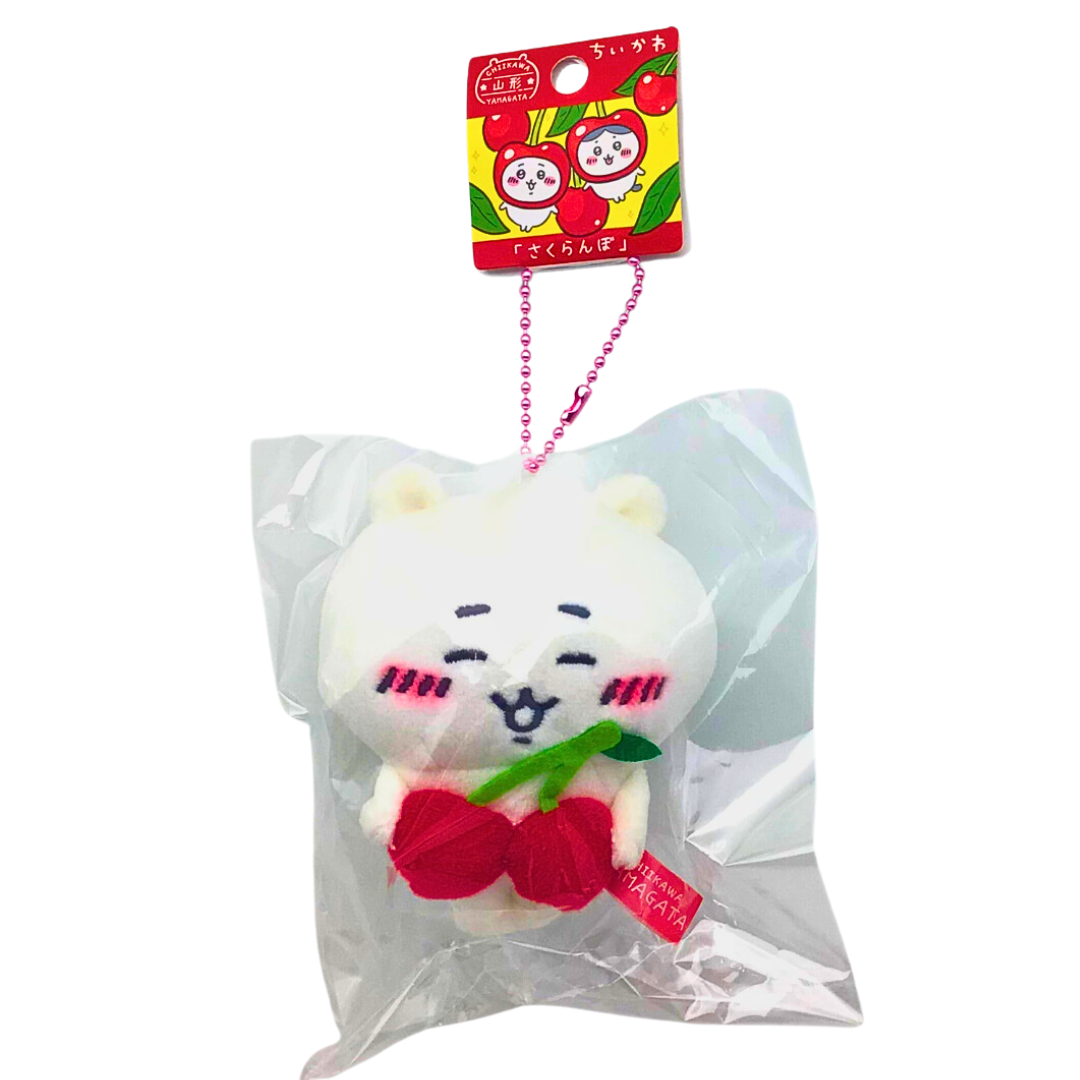 すぱっつ ちいかわ　おすわりぬいぐるみ　さくらんぼ　ぬい服 ちいかわ お座りぬいぐるみサイズ うさぎ さくらんぼのお洋服